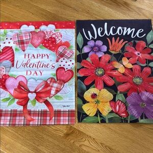 Valentine's and Floral Garden Flags